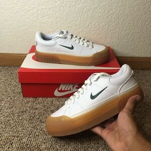 Size 7.5 - Nike Court Legacy Lift White Vintage Green Gum W